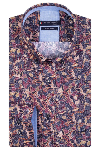 327030 - ButtonDown shirt in een geprinte minidessin
