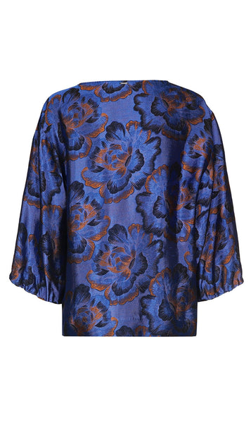 61021-01 - HOLIME - blouse top met metallic jacquard