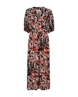 203771 - Lexey lange soepelvallende jurk met vlekdessin