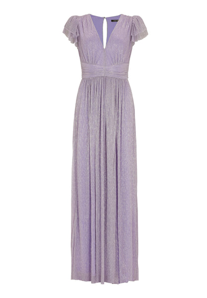 5AG108 - Lange lurex jurk met v-hals