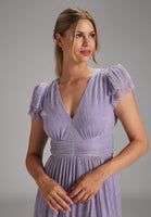 5AG108 - Lange lurex jurk met v-hals