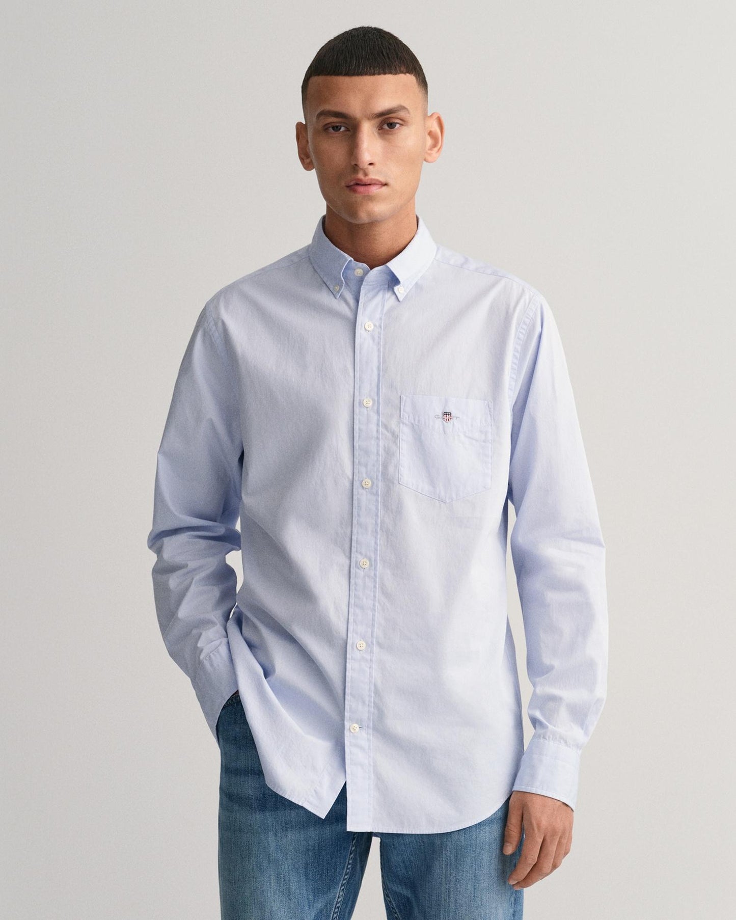 3000100 - poplin shirt in een regualr fit