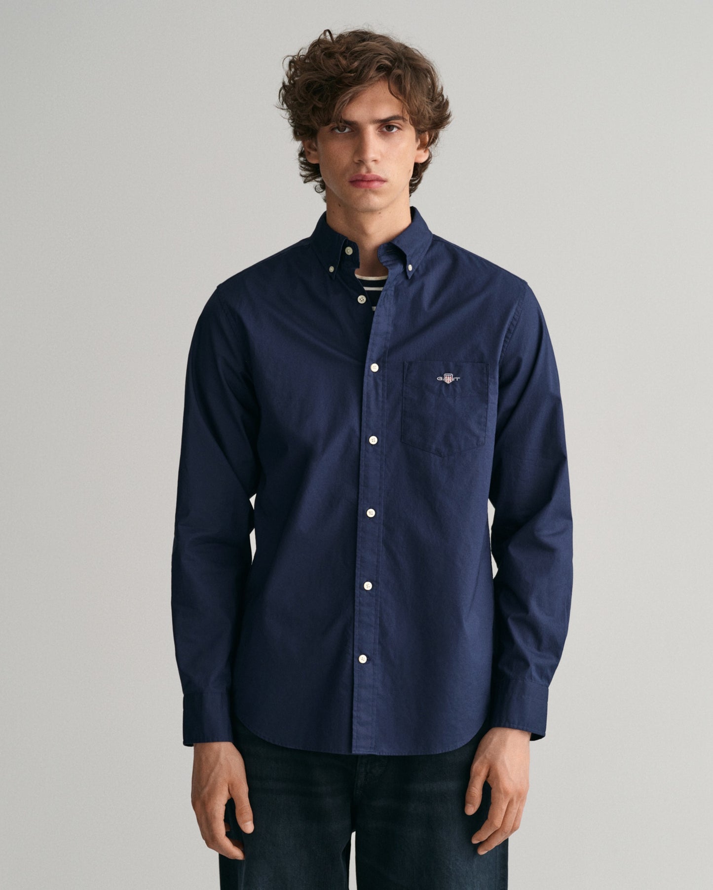 3000100 - poplin shirt in een regualr fit