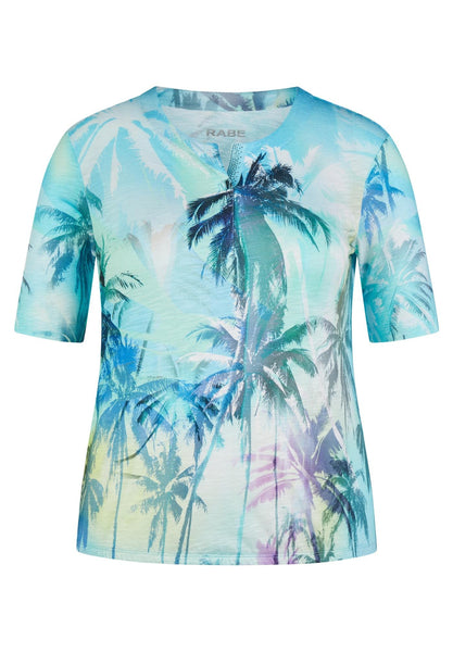 52-123354 - Blouson shirt met palm dessin en strass