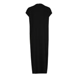 61118-01 - KLIPOO - uni kaftan jurk met drapperie