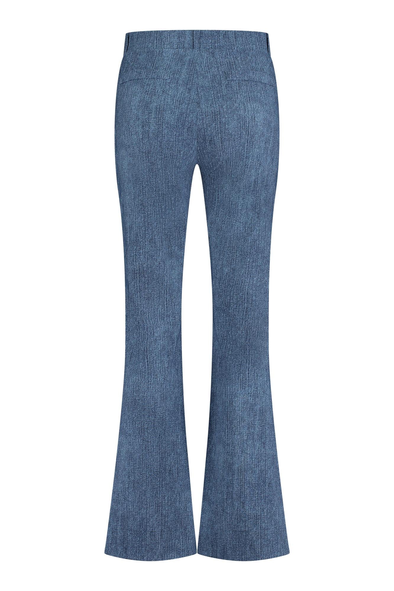 09753 - Flair jeans trousers travel met dessin