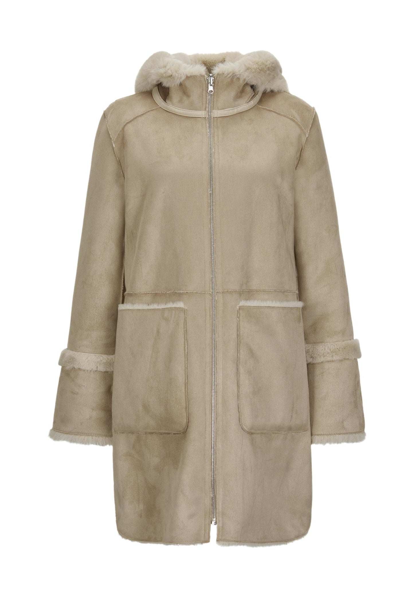 43084631400 - MSMaggy resersible lammylook coat met capuchon