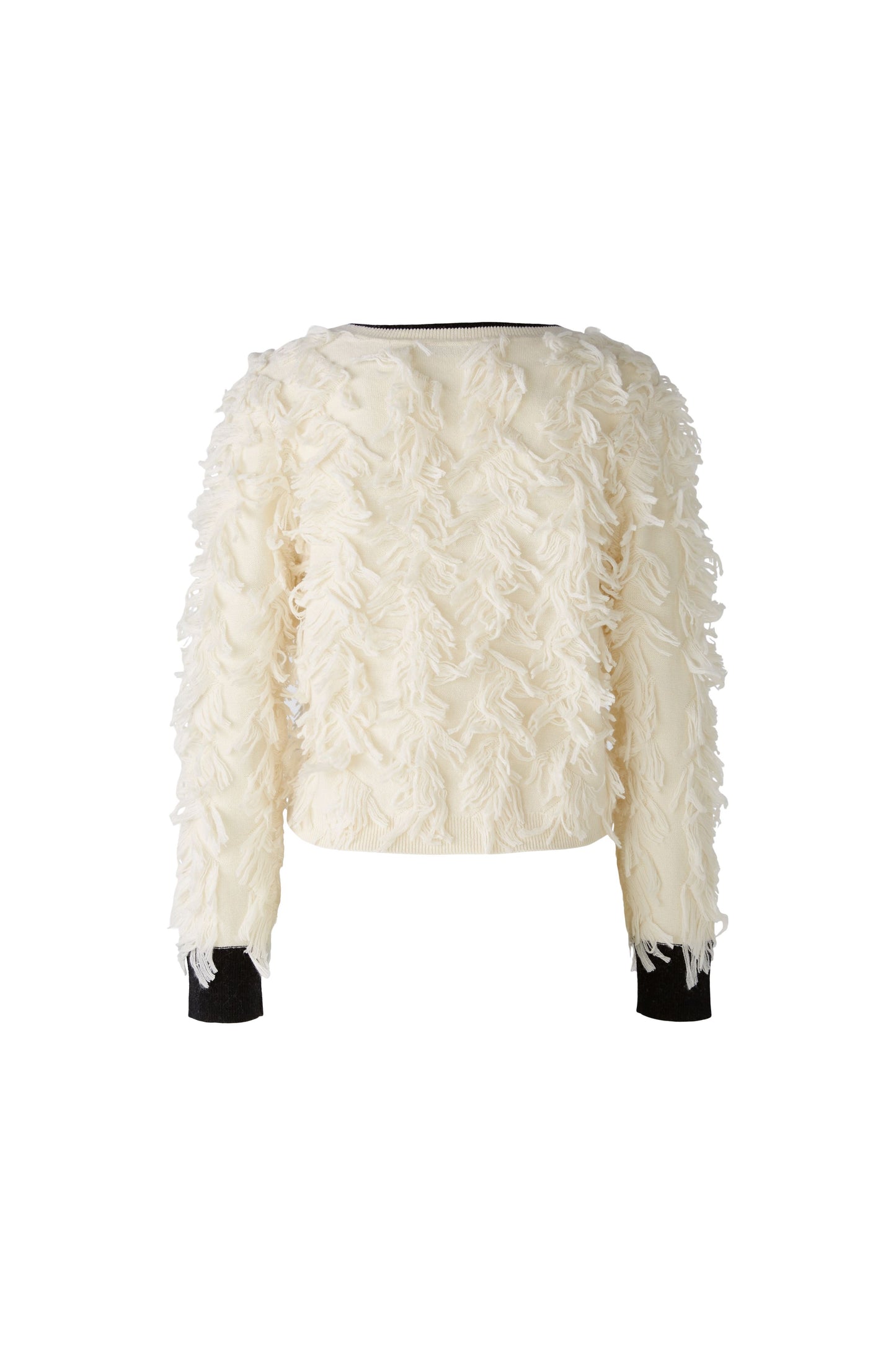 89939 - Korte pullover met contrast en fringes