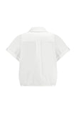 11360 - Zita poplin blouse blouson korte mouw
