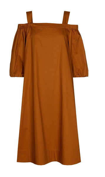 61113-01 - KINAN - poplin offshoulder jurk