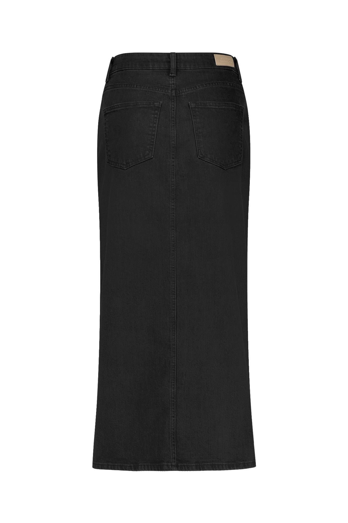 11897 - Annebella rechte denim rok met split voor