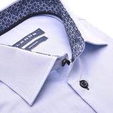 0141381 - Modern Fit - uni shirt met contrast
