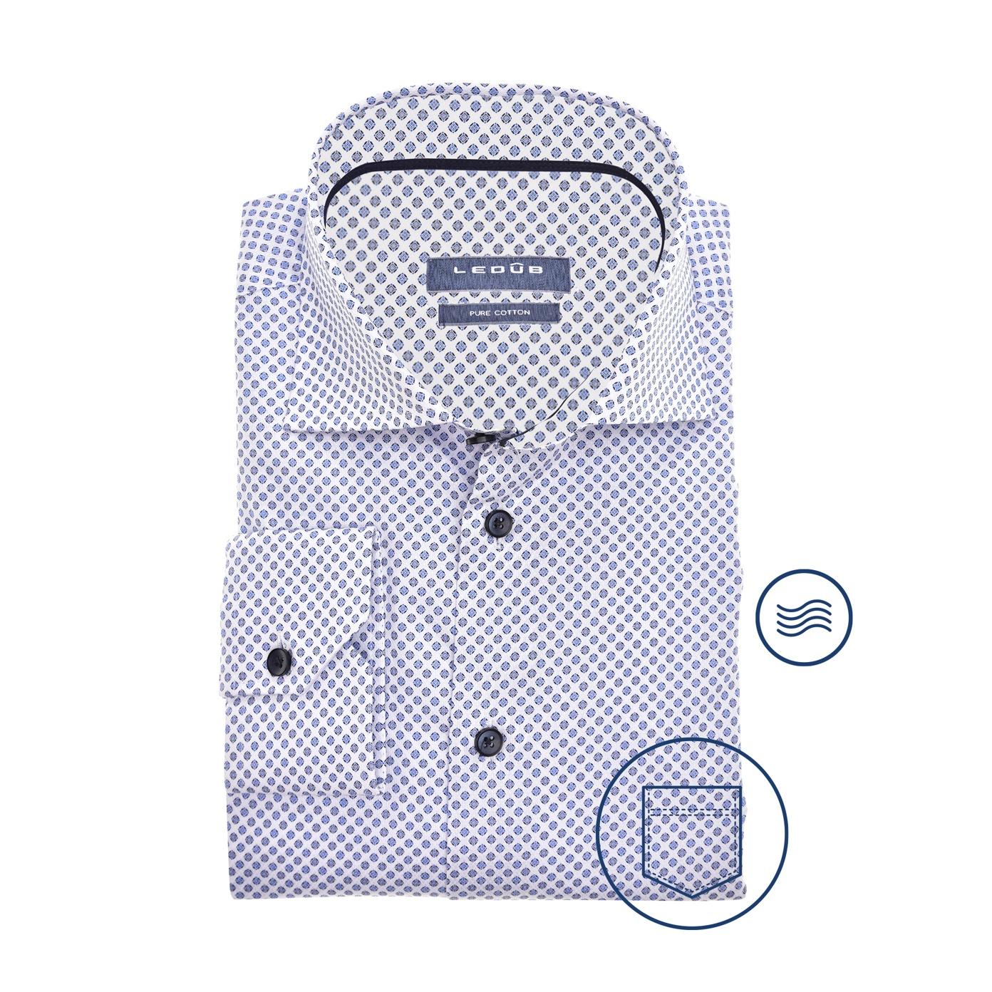 0141391 - Modern Fit - shirt met een overal klein dessin