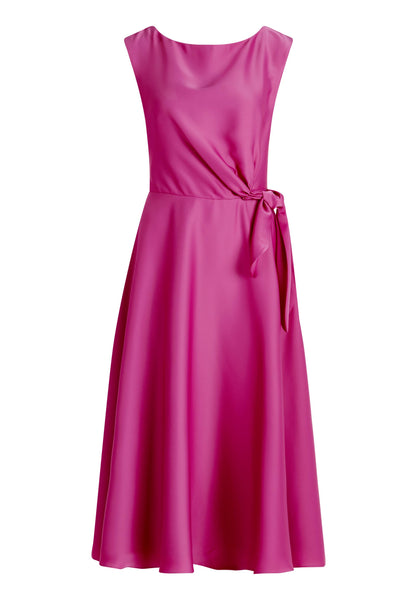 46304067 - Uni satijnlook jurk met gerende midi rok