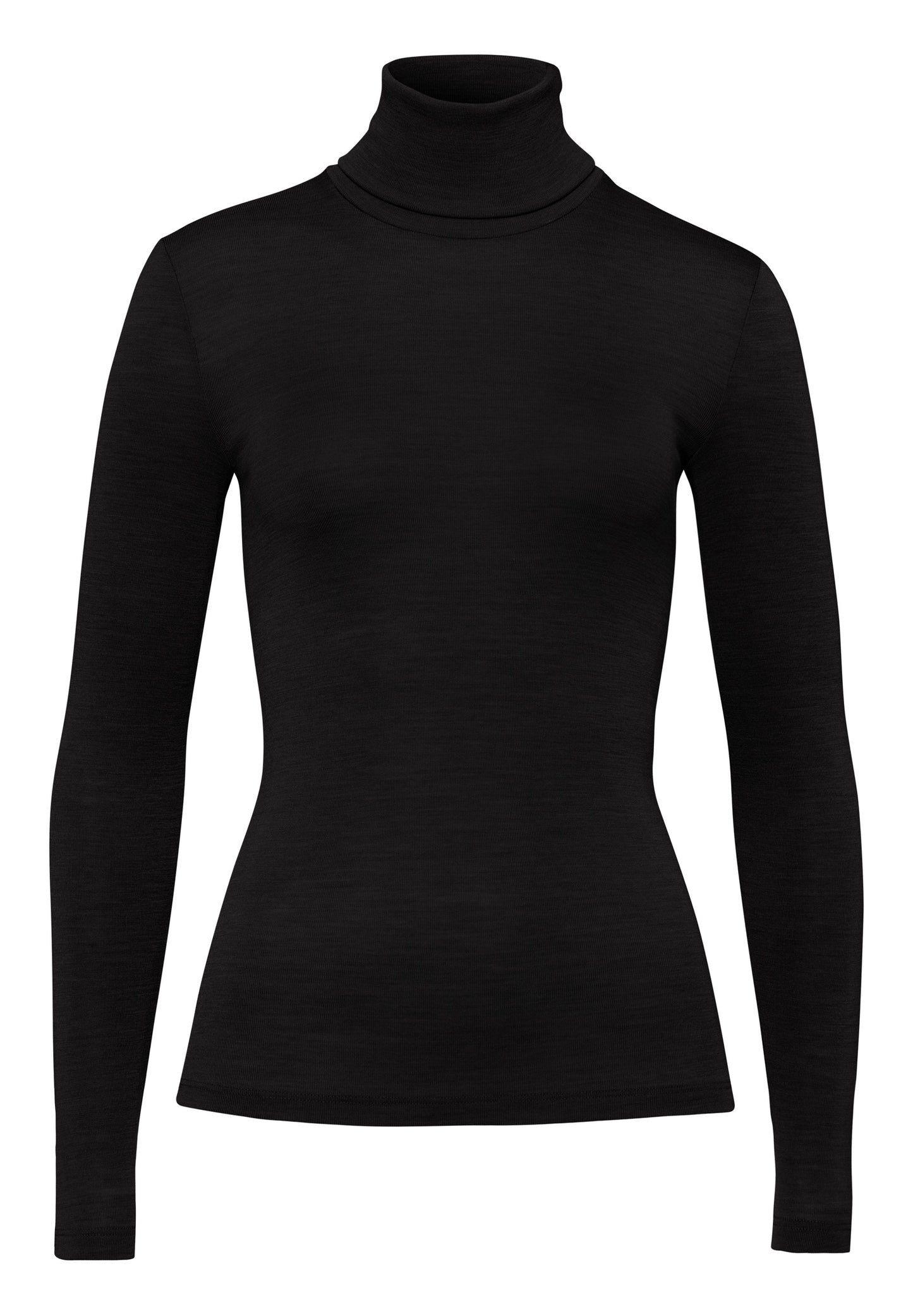 071423 - Woolen silk - top met lange mouw en turtle hals